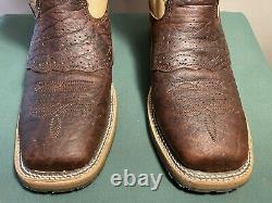 Mens 9 EE Square Toe Bison ICE Roper Work Western Cowboy Boots USA Made