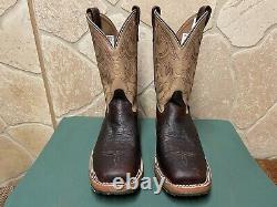 Mens 9 EE Square Toe Bison ICE Roper Work Western Cowboy Boots USA Made