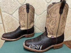 Mens 9 EE Square Toe Bison ICE Roper Work Western Cowboy Boots USA Made