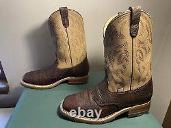 Mens 9 EE Square Toe Bison ICE Roper Work Western Cowboy Boots USA Made