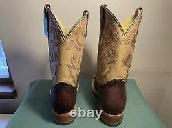 Mens 9 EE Square Toe Bison ICE Roper Work Western Cowboy Boots USA Made