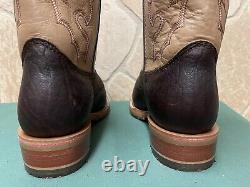 Mens 9 EE Square Toe Bison ICE Roper Work Western Cowboy Boots USA Made