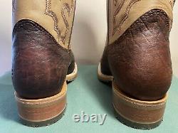 Mens 9 EE Square Toe Bison ICE Roper Work Western Cowboy Boots USA Made