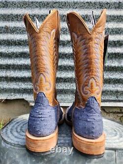 Mens Anderson Bean 501 Ostrich FQ W Vanilla Navajo Bison Custom Boots Size 10D
