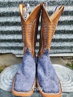 Mens Anderson Bean 501 Ostrich FQ W Vanilla Navajo Bison Custom Boots Size 10D