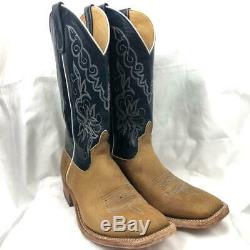 Mens Anderson Bean Tan American Bison Leather Western Boots 10.5 D S1107