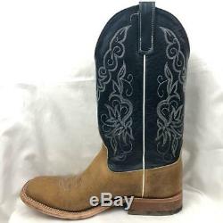 Mens Anderson Bean Tan American Bison Leather Western Boots 10.5 D S1107