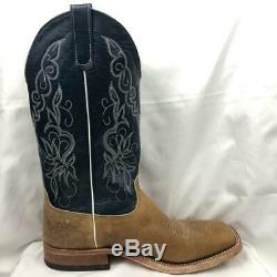 Mens Anderson Bean Tan American Bison Leather Western Boots 10.5 D S1107