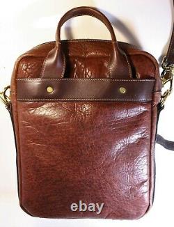 Mens Coronado Leather Bison Crossbody adjustable strap outside & Inside pockets