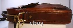 Mens Coronado Leather Bison Crossbody adjustable strap outside & Inside pockets