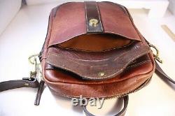 Mens Coronado Leather Bison Crossbody adjustable strap outside & Inside pockets