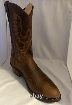 Mens USA Made Antique Brown Bison Leather Cowboy boots 11EE