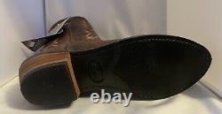 Mens USA Made Antique Brown Bison Leather Cowboy boots 11EE