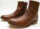 Mens Vintage Shoe Company Jonathin Brn Bison Leather Ankle Zip Boots Sz 11 M USA
