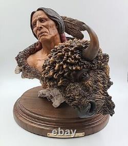 Mill Creek Studios THUNDER HEART Native American Bison Sculpture Joe Slockbower