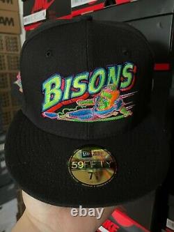 Myfitteds Black Light Buffalo Bisons 7 3/8 Laser Tag 2012 All Star ASG Hatclub