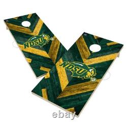 NDSU Bison Cornhole Set Regulation Size Foldable Legs Wooden Frame UV Print