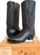 NEW $2100 J. B. Hill Texas Handmade Black American BISON Men's 8D Cowboy Boots