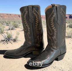 NEW $2100 J. B. Hill Texas Handmade Black American BISON Men's 8D Cowboy Boots