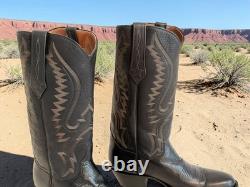 NEW $2100 J. B. Hill Texas Handmade Black American BISON Men's 8D Cowboy Boots
