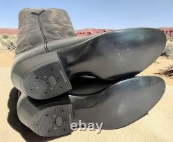NEW $2100 J. B. Hill Texas Handmade Black American BISON Men's 8D Cowboy Boots