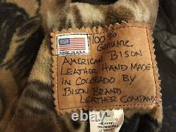 NEW! Genuine American BISON Custom Handmade Deep Brown Size Large Coat Jacket
