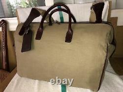 NEW MULHOLLAND BROTHERS XL Canvas & Genuine Bison Weekend Duffel Travel Bag USA