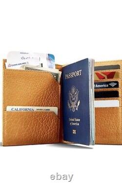 NEW RARE PARABELLUM FULL GENUINE BISON Billfold Wallet Travel Passport 4x5.5 USA
