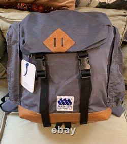 NEW! Rare Madden Equipment original Gray Rucksack Backpack. Bison Leather Bottom