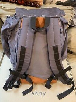 NEW! Rare Madden Equipment original Gray Rucksack Backpack. Bison Leather Bottom