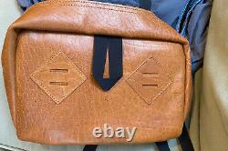 NEW! Rare Madden Equipment original Gray Rucksack Backpack. Bison Leather Bottom