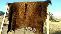 NEW Wild Montana Yellowstone Park Bison Buffalo Robe Hide Leather Native Antler