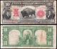 NICE Bold Mid-Grade 1901 $10 BISON US Legal Tender Note! FREE SHIPPING! 86396