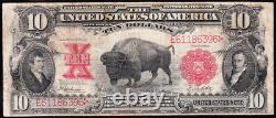 NICE Bold Mid-Grade 1901 $10 BISON US Legal Tender Note! FREE SHIPPING! 86396