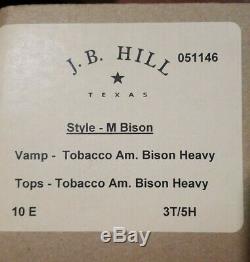 NWB J. B. HILL TEXAS BISON HEAVY GRAIN MADE IN USA 10 E cowboy STALLION QLTY