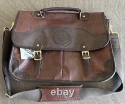 NWT Duluth Pack Bison Leather Entrepreneur Briefcase Messenger Bag Brown Tags