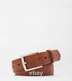 NWT PETER MILLAR Crown Crafted Genuine Pebbled Bison BeltSize 40 Cognac $230