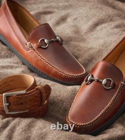 NWT PETER MILLAR Crown Crafted Genuine Pebbled Bison BeltSize 40 Cognac $230