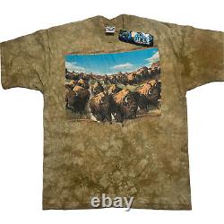 NWT Vintage 1995 Liquid Blue Montana Bison/ Buffalo AOP T-Shirt XL USA Rare
