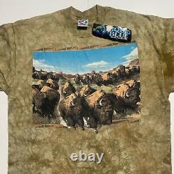 NWT Vintage 1995 Liquid Blue Montana Bison/ Buffalo AOP T-Shirt XL USA Rare