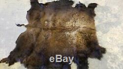 Native American Buffalo Bison Leather Hide Robe Rug, Cabin, Pow Wow 64 x 63