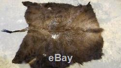 Native American Buffalo Bison Leather Hide Robe Rug, Cabin, Pow Wow 68 x 60