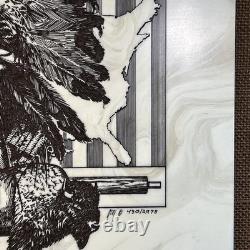 Native American Buffalo Eagle Marble Etching by Daniel Frederick Gray# 430/2975