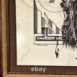 Native American Buffalo Eagle Marble Etching by Daniel Frederick Gray# 430/2975