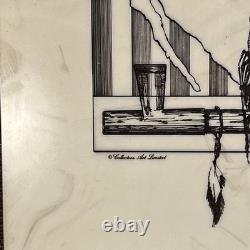 Native American Buffalo Eagle Marble Etching by Daniel Frederick Gray# 430/2975