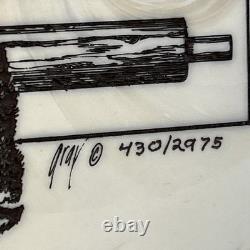 Native American Buffalo Eagle Marble Etching by Daniel Frederick Gray# 430/2975