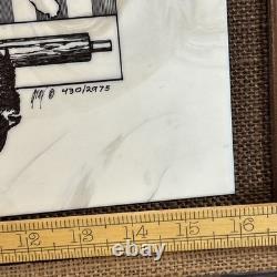 Native American Buffalo Eagle Marble Etching by Daniel Frederick Gray# 430/2975