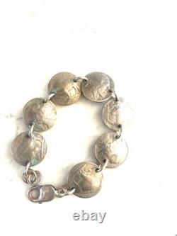 Native American Buffalo and Chief Nickel Braclet with earrings