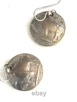 Native American Buffalo and Chief Nickel Braclet with earrings