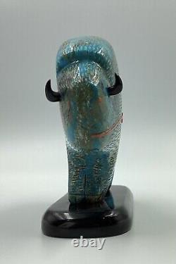 Native American Carved Turquoise Buffalo Bison Fetish Figure HUGE! 767 grams